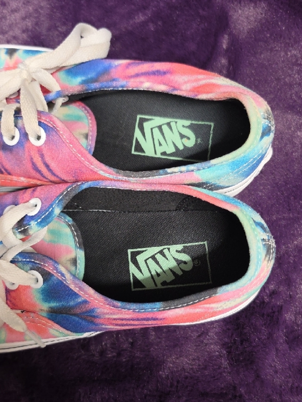 Vans Tie-Dye Canvas Sneakers - Pink, Blue, Teal sz 7.5 - Picture 2 of 6